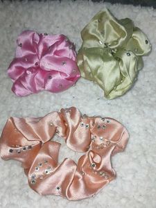 Embellished Satin Scrunchies