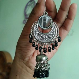 Pack Of 2 Oxidised Jhumka