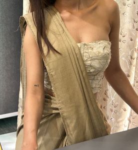 Elegant  semi stitched Saree with corset blouse