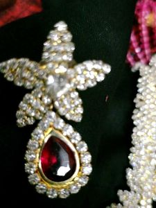 Only Cash Elegant Ruby &amp; Diamond Necklace Set