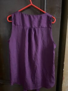 Elegant Purple Sleeveless Top