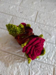 Crochet Rose Hair Clip
