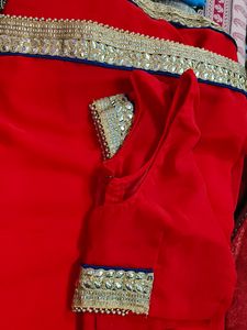Red Beautiful Work Saree