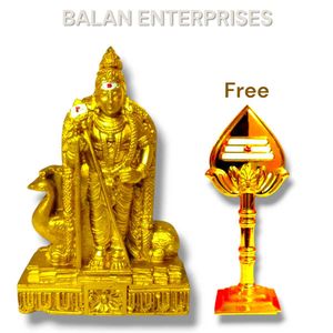 Murugan Statue With Free Small Size Golden Vel