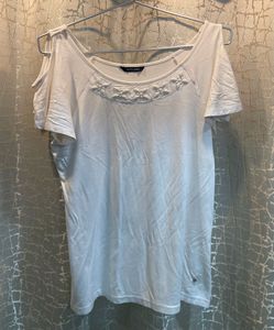 Monte Carlo White Cold Shoulder Top