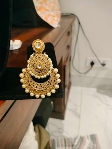 Gold Pearl Chandbaliya Earrings Polish Never Fade