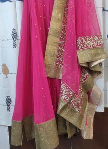 Pink Anarkali With Heavy Dupatta Suit💕for Wedding