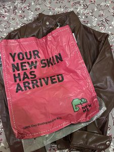 Brown Faux Leather Bomber Jacket