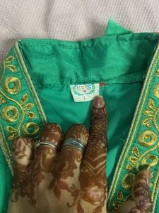 Green Embroidered Kurta Set