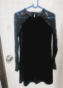Black Velvet Lace Dress