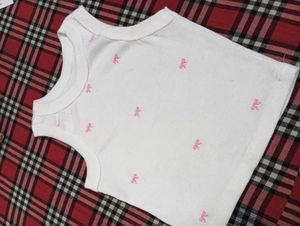 Ribbed Tank with Pink Bows
