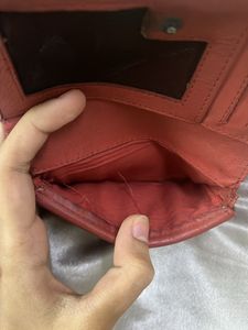 Bi-fold Button Leather Wallet