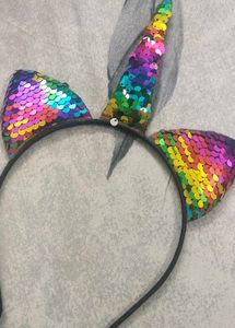 Rainbow Unicorn Sequin Headband