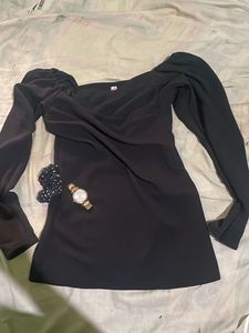 Chic Black Top/ Mini Dress
