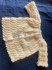 Yellow Hand-Knitted Baby Sweater