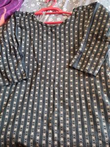 Striped Black Kurta XL size
