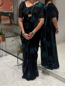 Embroidery Black Saree