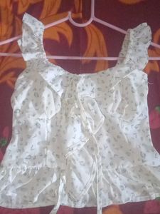 Floral Ruffle Crop Top