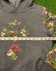 Imported Floral Print Hoodie