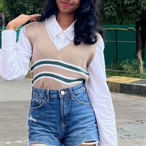 brown crop sweatshirt