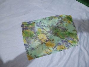 Floral Green Saree