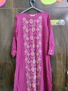 Dark Pink A Line Kurti