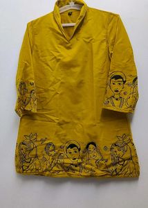 Yellow Printed Kurta