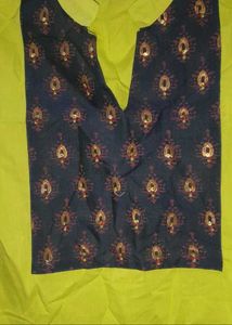 Ethnic  Green kurti and white kurt