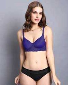 Lace Trim Bra And Underwear Set