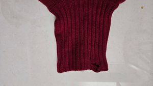 Red Highneck Trendy Sweater