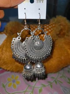 Silver Metal Earrings