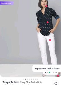 Polka Dot Roll-Up Sleeve Top