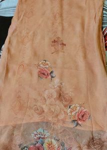 Peach Floral Embroidered Kurta