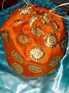 Potli Bag Wit Beautiful Golden Work