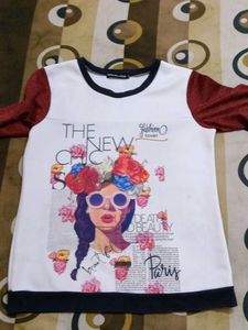 Graphic Print Long Sleeve Top