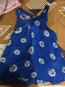 Blue Floral Tank Top