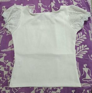 White Lace Trim Top
