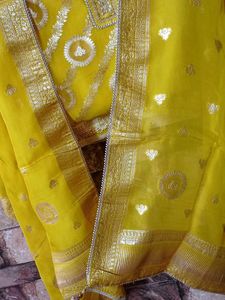 Yellow Lime Banarasi Suit