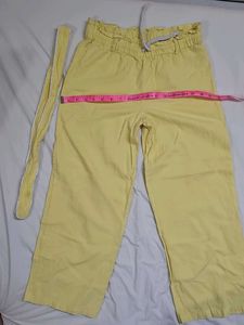 Yellow High-Waisted Wide Leg Pants