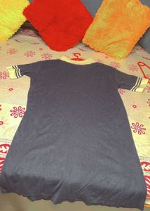 Korean Long Style Top Half Sleeve And Koller Blue