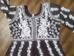 Heavy Chikankari Work Anarkali Kurta