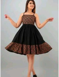 Floral Print Black dress