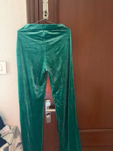 Green Velvet Joggers