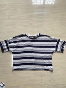 Striped Cropped Tee