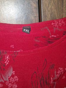 Red Floral Print Ruffle Sleeve Blouse