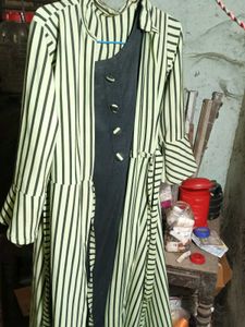 Striped Kurta with Black Dress