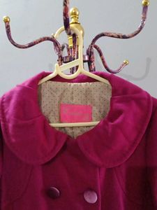 MANGO Magenta Double-Breasted Coat