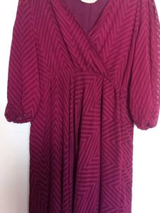 Burgundy Chevron dress