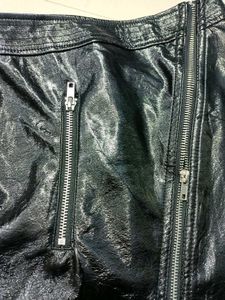 Sexy Mini Skirt Chic Black Faux Leather