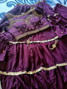 Heavy Wine Colour Lehenga